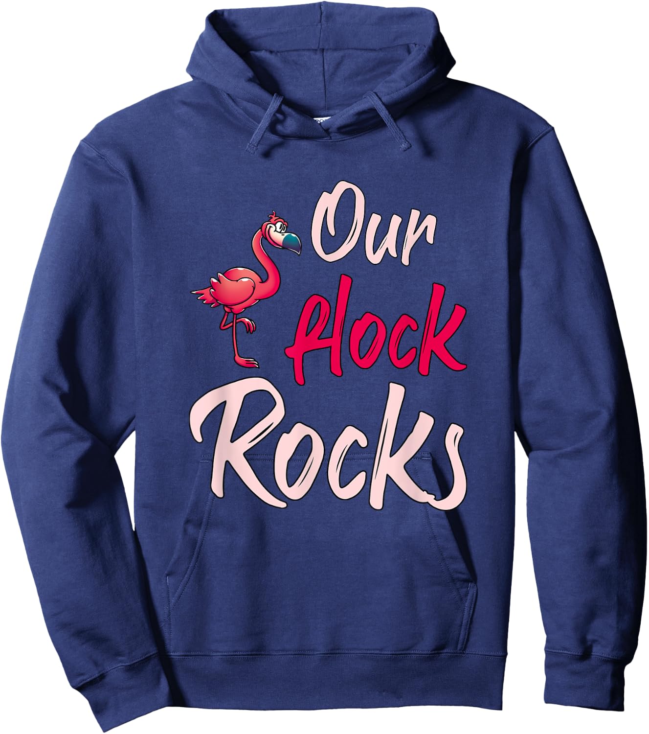 Our Flock Rocks Flamingo Hoodie - Hoodie | Navy