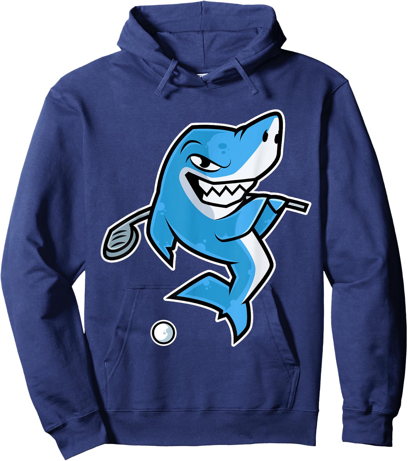 Shark Golf Player Golfer Golfing Funny Kids Boys Hoodie - Hoodie | Navy