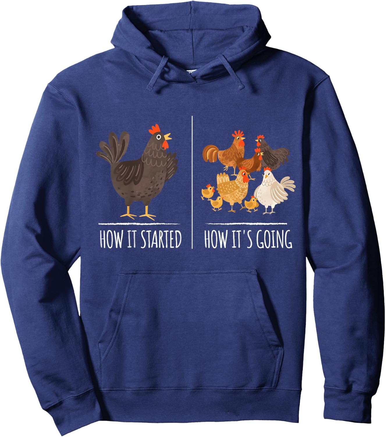 Chicken Meme Shirt Farm Hen Pun Apparel for Chicken Lovers Hoodie - Hoodie | Navy