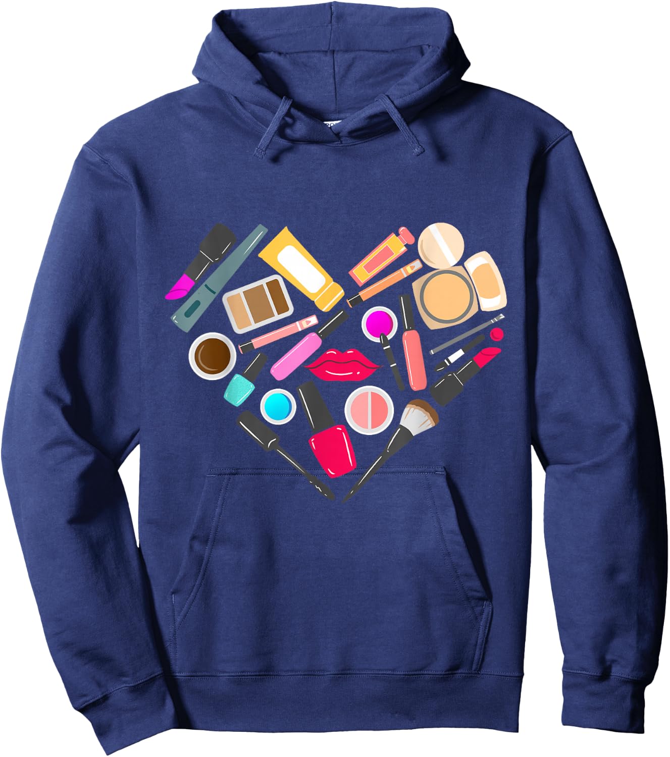 Makeup Artist Heart Beautician Hoodie - Hoodie | Navy