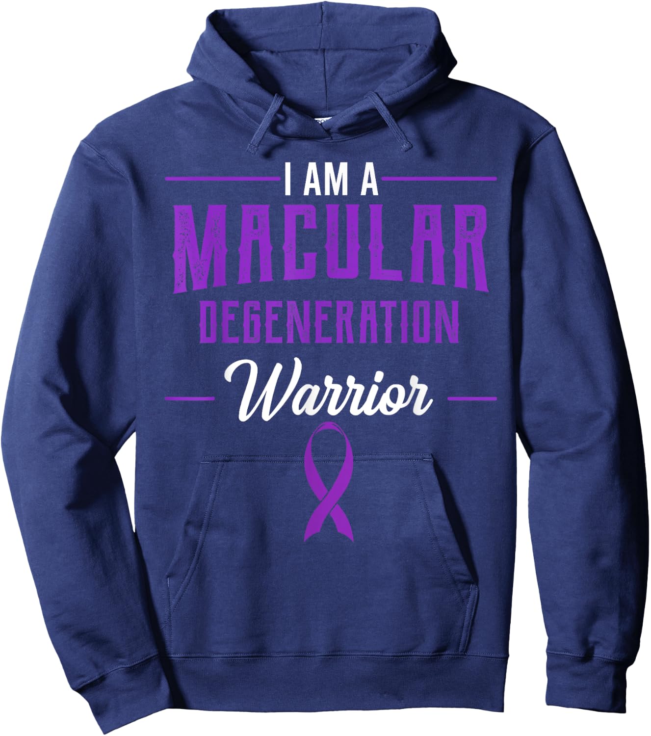 Macular Degeneration AMD ARMD Age-Related Warrior Supporters Hoodie - Hoodie | Navy