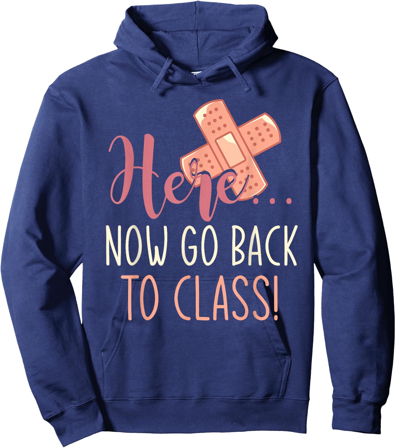 School Nurse Plaster Funny Nurse Hoodie - Hoodie | Navy