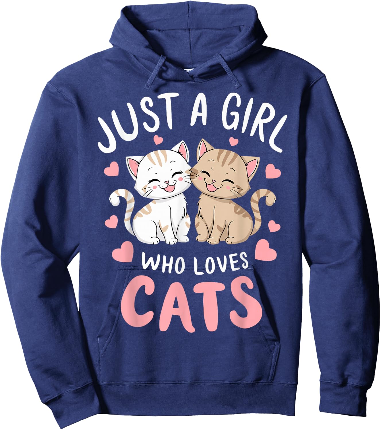 Cat Lover Just A Girl Who Loves Cats Hoodie - Hoodie | Navy