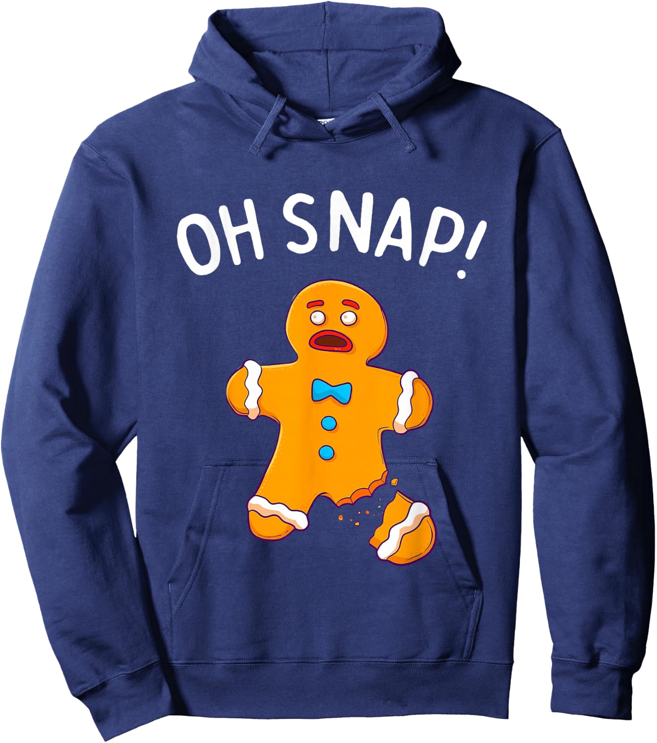 Gingerbread Man Oh Snap Christmas Funny Cookie Baking Gift Short Sleeve Hoodie - Hoodie | Navy