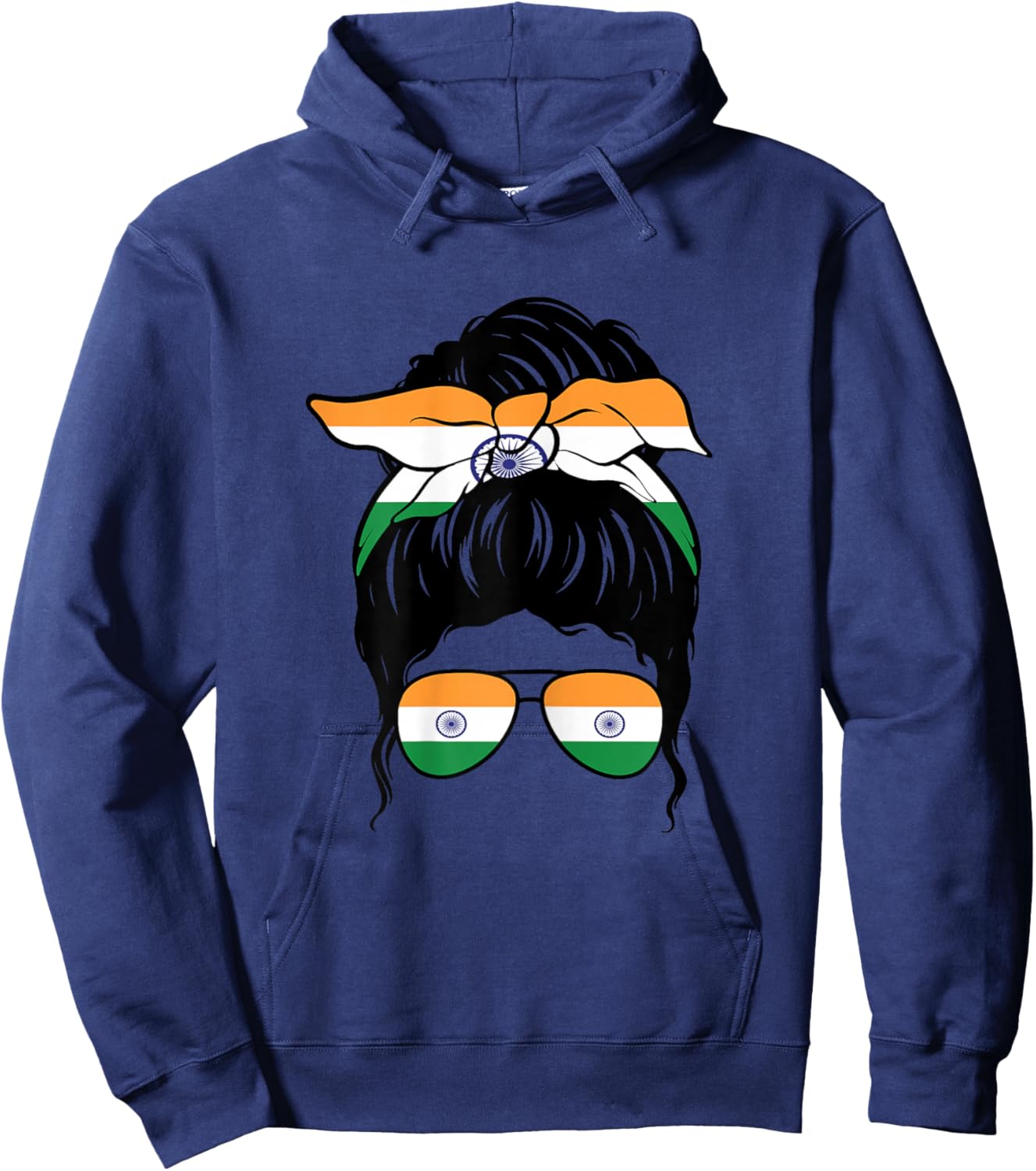 Indian Girl India Indian Flag Patriotic Proud Indian Girl Hoodie - Hoodie | Navy