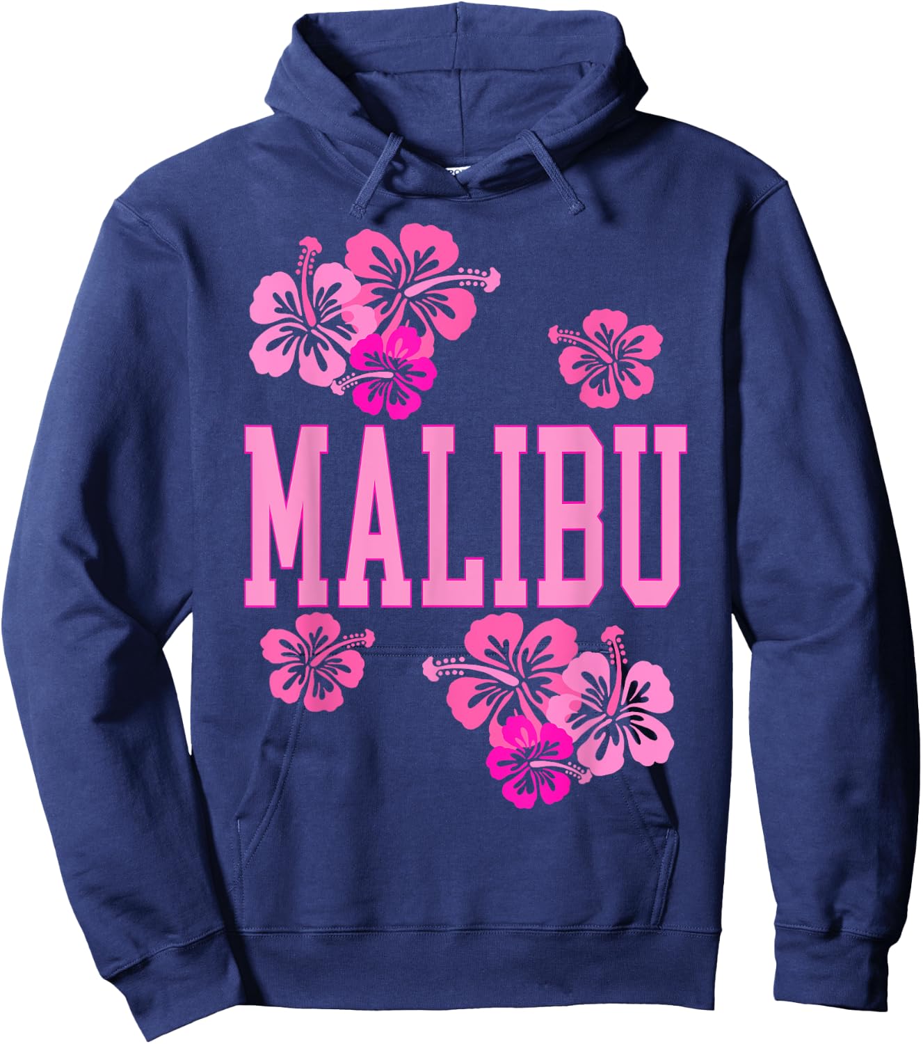 Preppy Varsity Pink Malibu California Teen Girls Hoodie - Hoodie | Navy