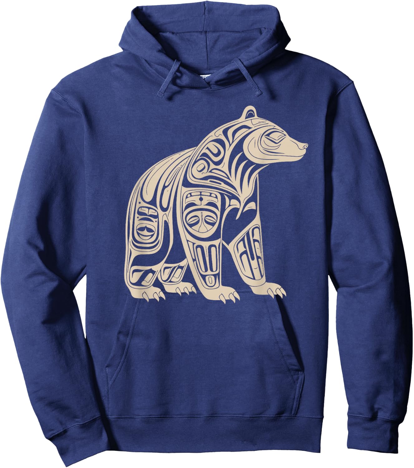 Bear Native Formline Art Salish Haida Tlingit Pacific Animal Hoodie - Hoodie | Navy