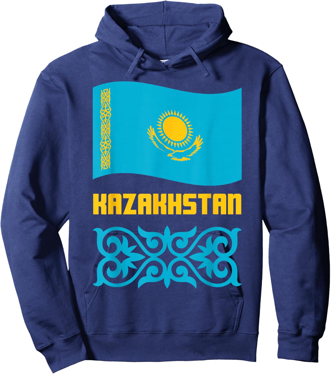 Republic of Kazakhstan Qazaqstan Kazakh Kazakh Flag Hoodie - Hoodie | Navy