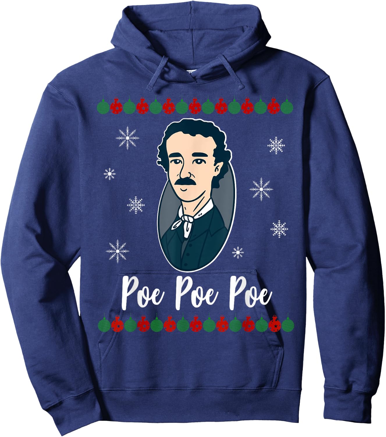Poe Poe Poe Merry Christmas Edgar Allen Xmas Writer Hoodie - Hoodie | Navy