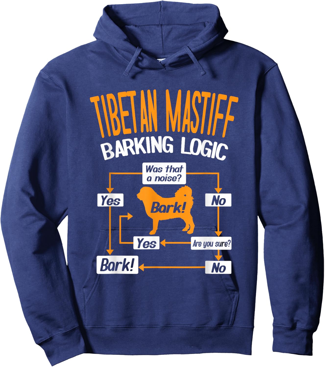 Tibetan Mastiff Barking Logic Dog Lover Hoodie - Hoodie | Navy