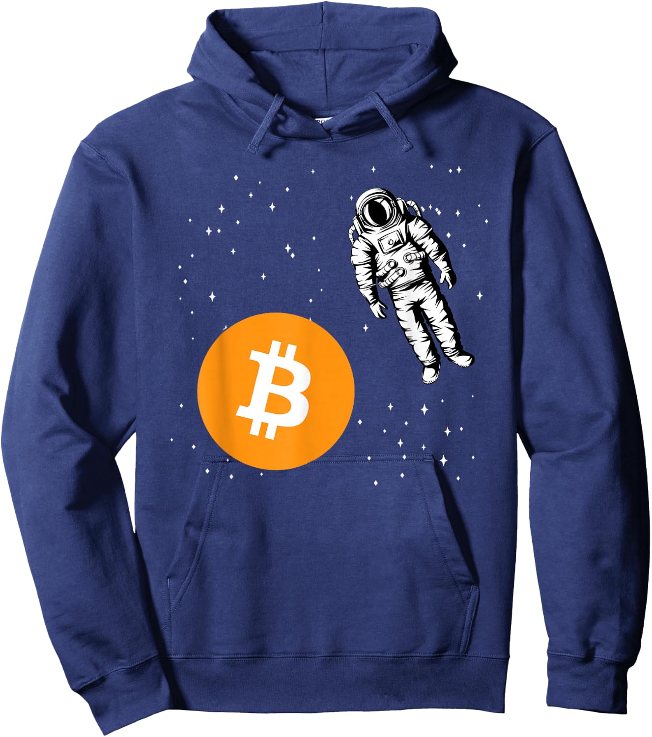 Astronaut BTC To The Moon - Crypto Trader Bitcoin Investor Hoodie - Hoodie | Navy