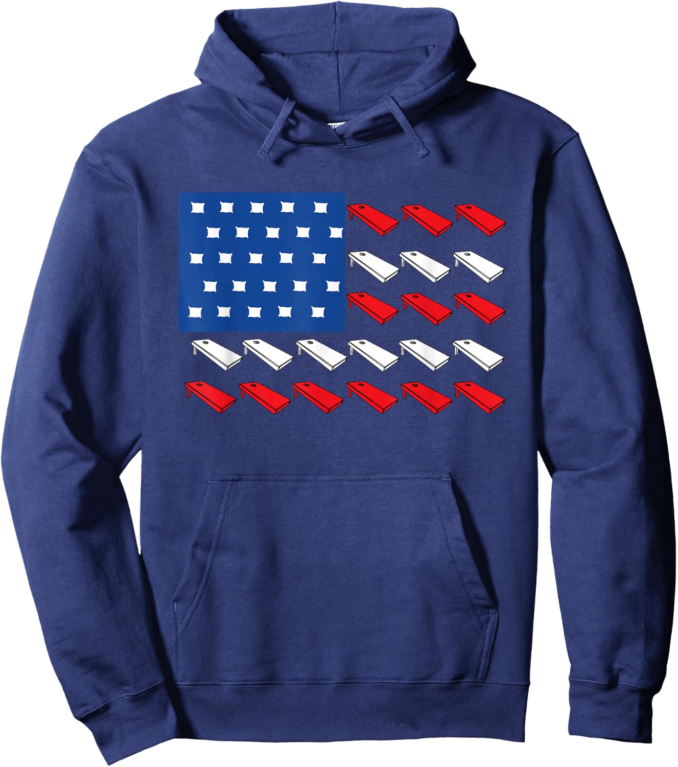 Cornhole American Flag For Player Drinking Team Men Hoodie - Hoodie | Navy