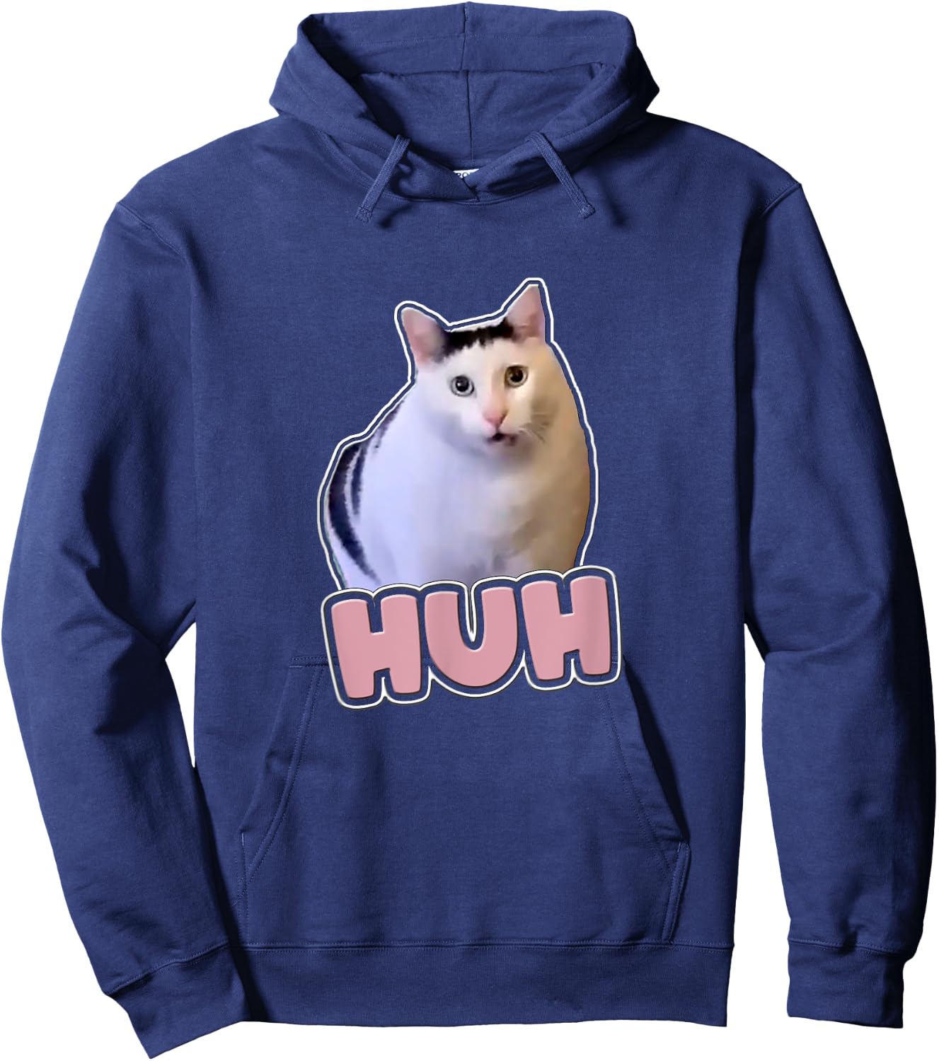 Huh Cat Shirt - Huh Cat Women Hoodie - Hoodie | Navy