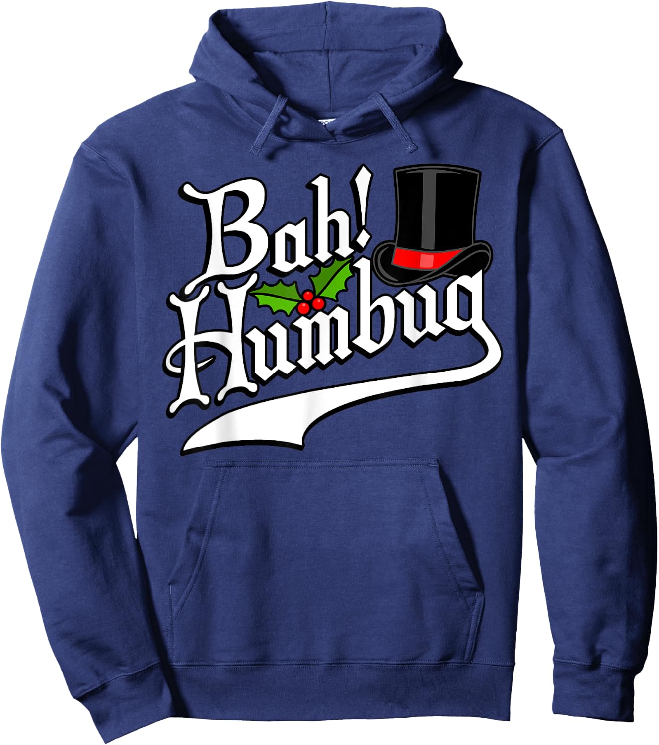 Bah Humbug! Funny Christmas Scrooge Graphic Hoodie - Hoodie | Navy