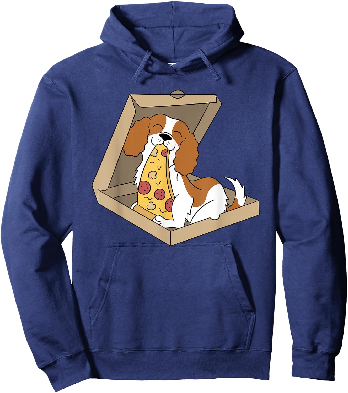 Cavalier King Charles Spaniel Pizza Food Funny Dog Women Girls Kids Hoodie - Hoodie | Navy