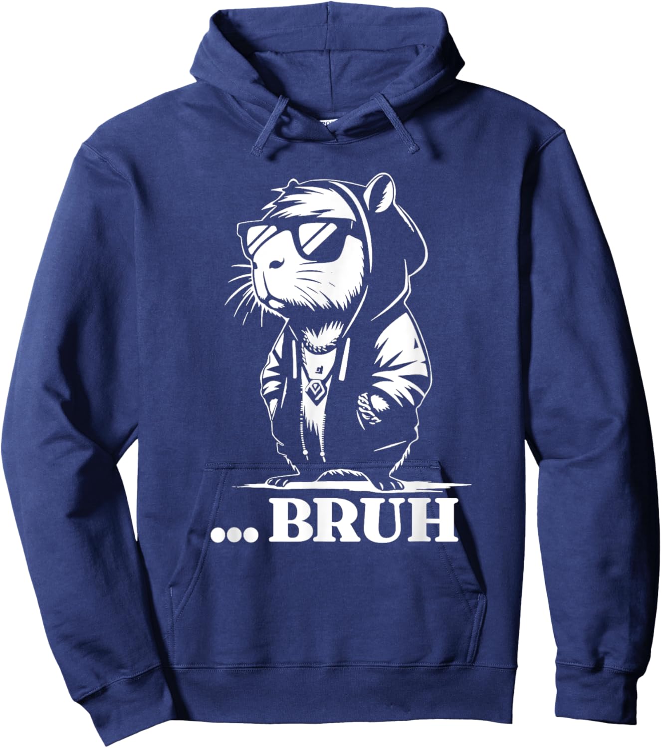 Funny Capybara Bruh Rodent in Teens Quote Kids Slang Hoodie - Hoodie | Navy