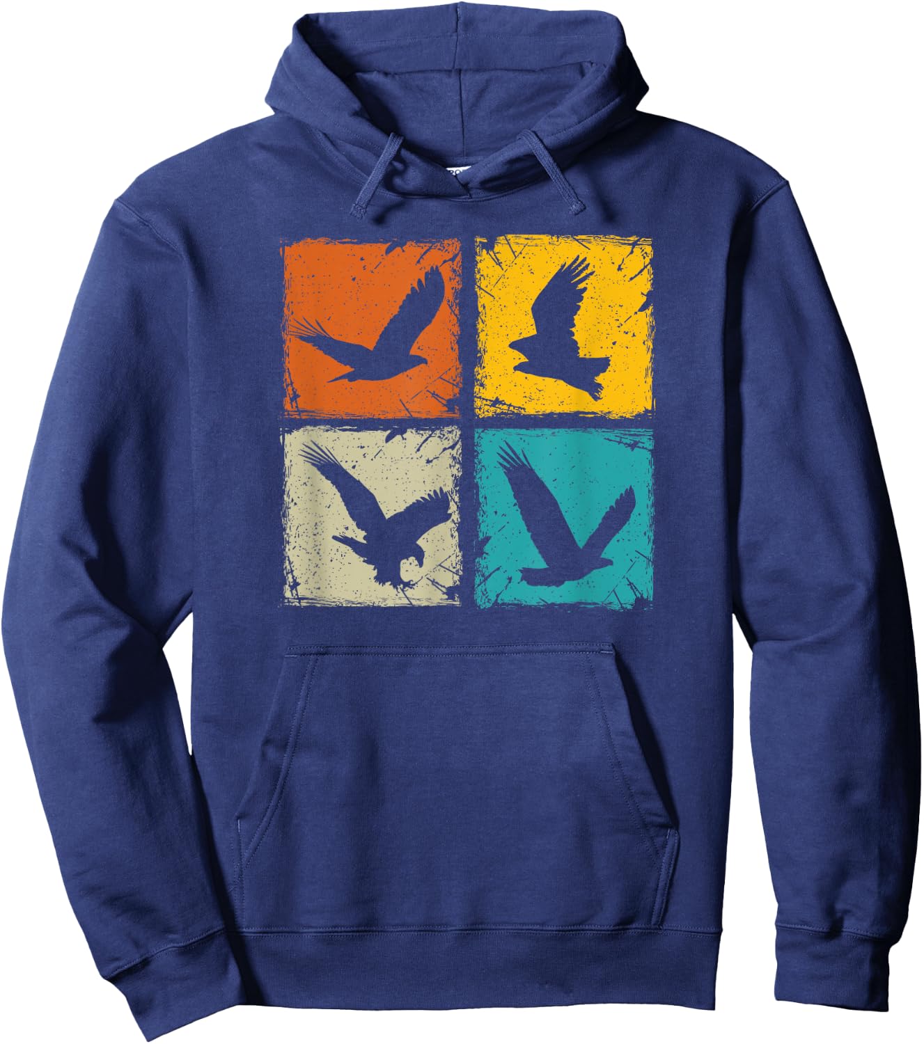 Retro squares falcons eagles falconry hawking falconer gift Hoodie - Hoodie | Navy