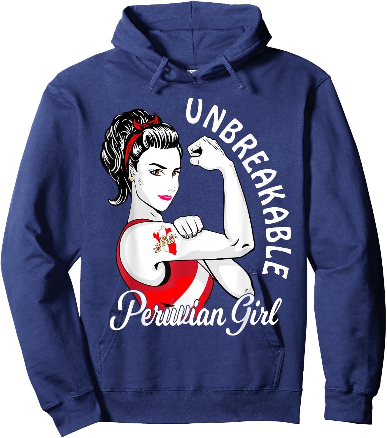 Peruvian Girl Heritage Peru Flag for Girls Women Gift Hoodie - Hoodie | Navy