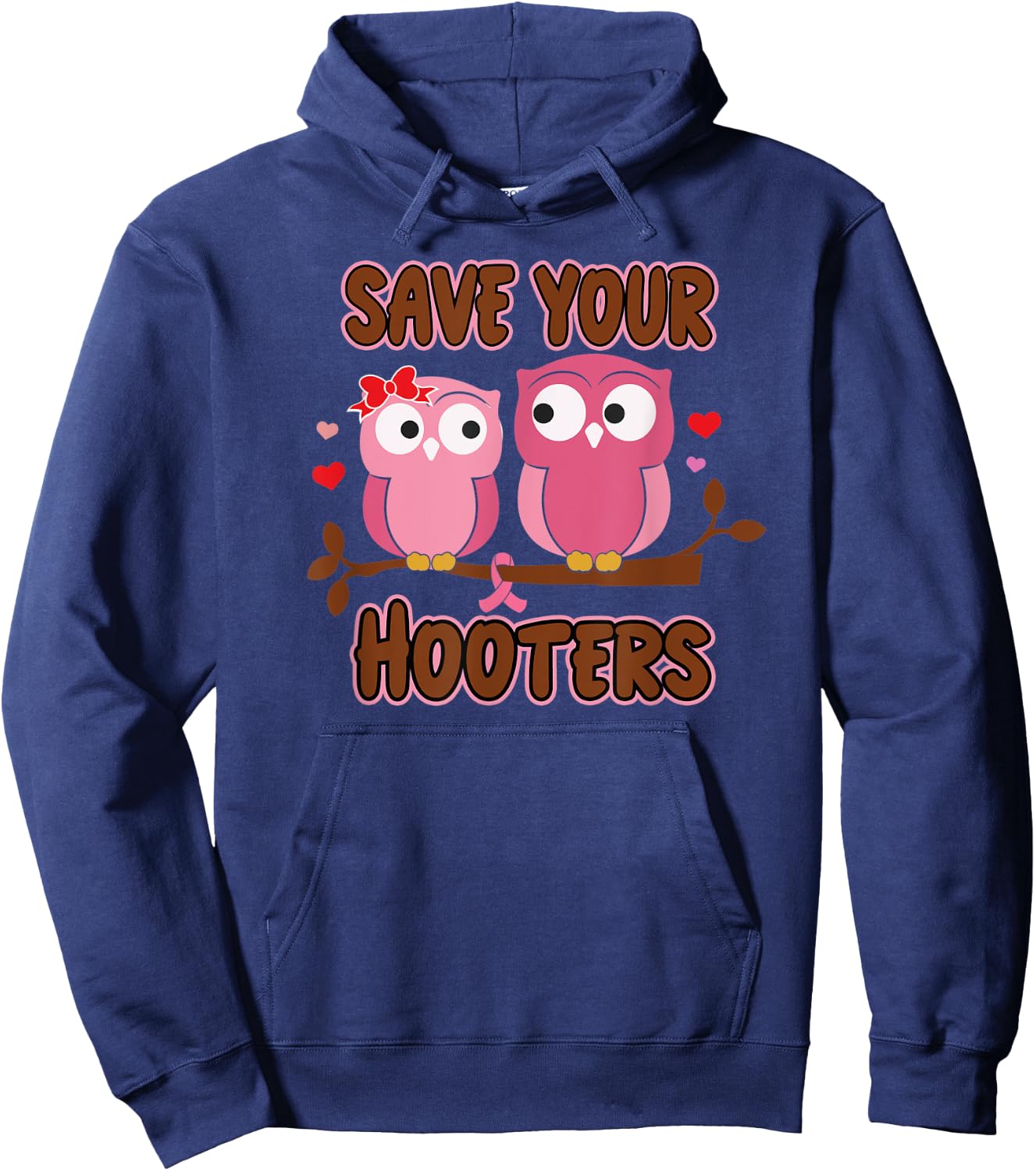 Breast Cancer Save Hooters Fight Breast Cancer Hoodie - Hoodie | Navy