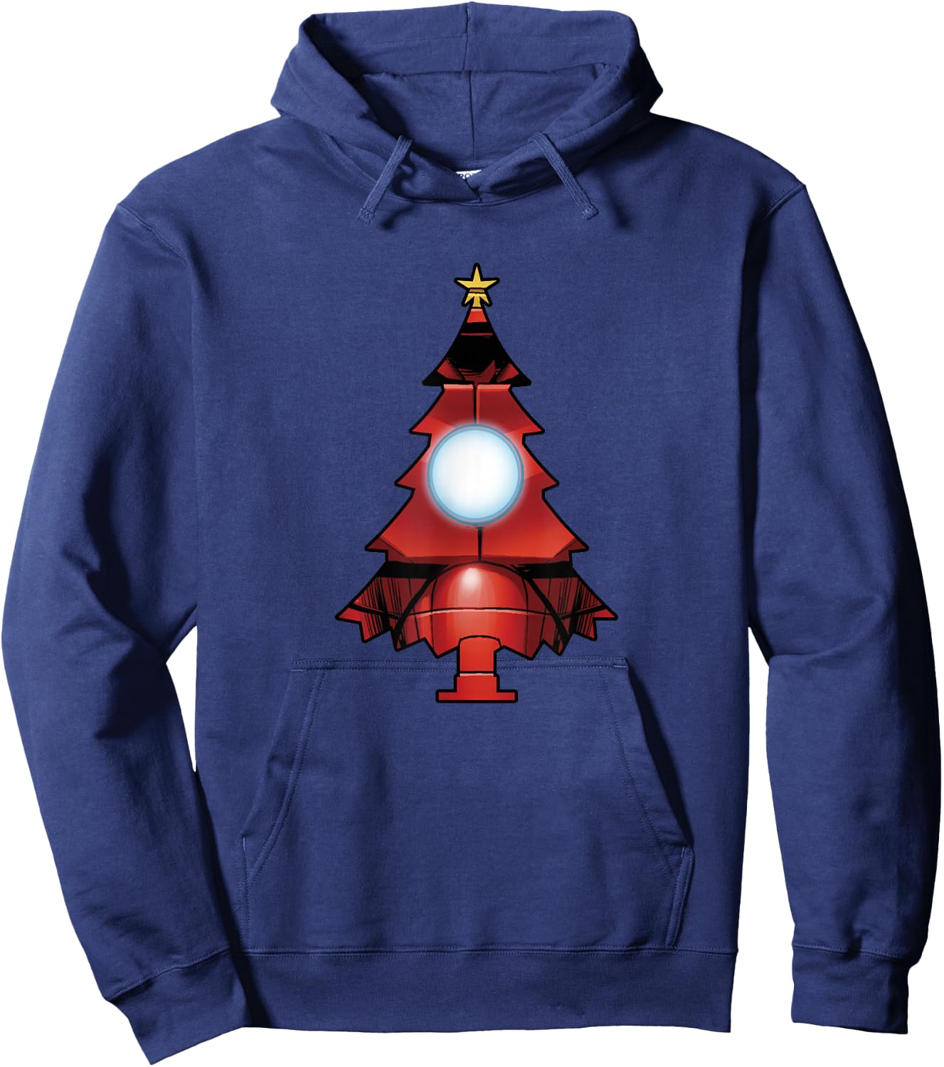 Marvel Christmas Iron Man Tree Hoodie - Hoodie | Navy