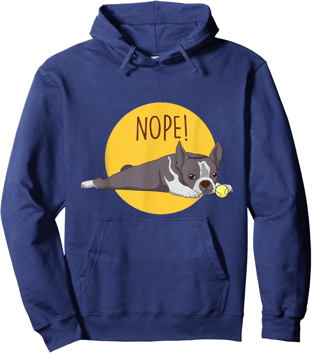 Boston Terrier Dog Shirt Lazy Boston Terrier Mom Dad Hoodie - Hoodie | Navy