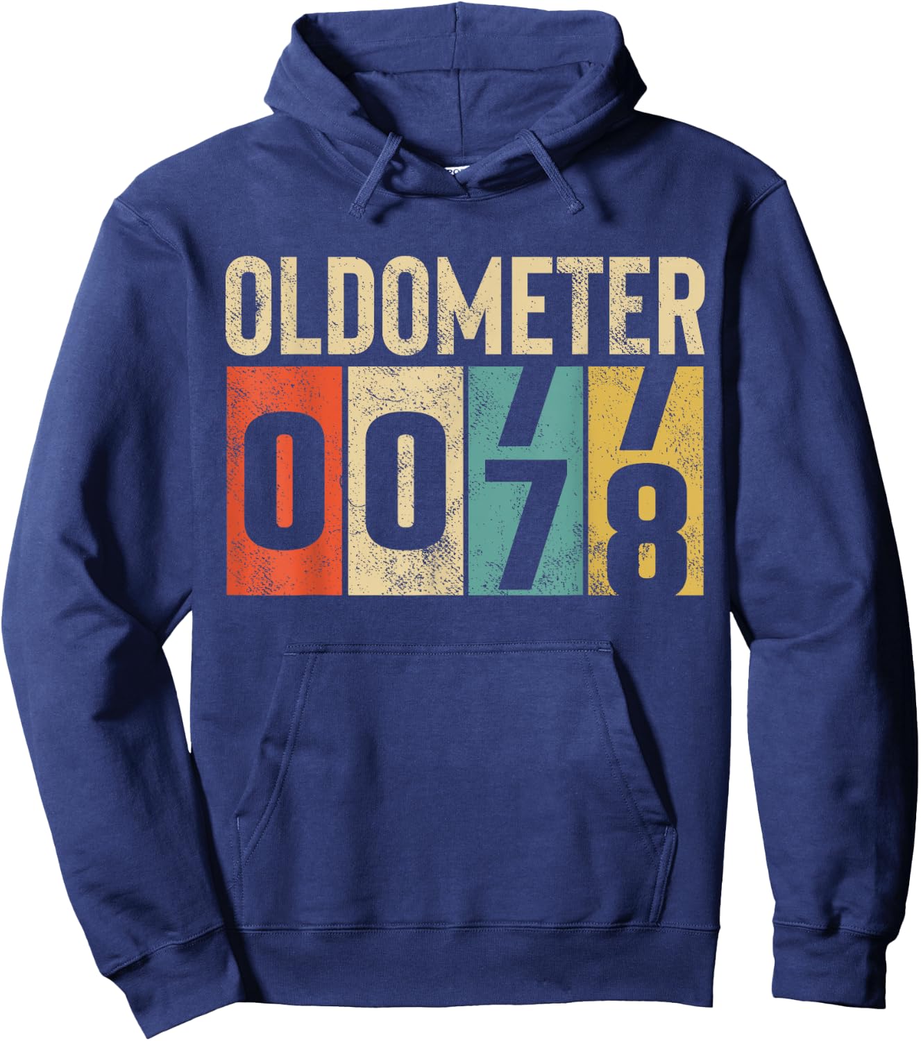 Funny 78 Years Old Oldometer Vintage 78th Birthday Odometer Hoodie - Hoodie | Navy