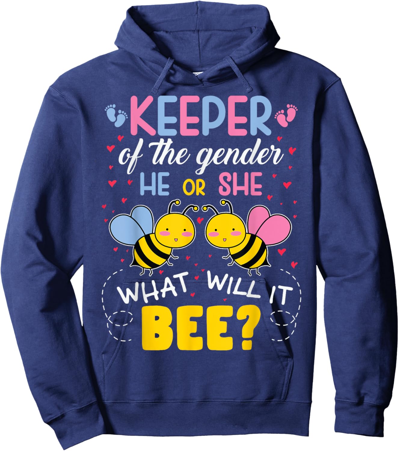 Keeper of Gender He or She What Will it Bee Gender Reveal Hoodie - Hoodie | Navy