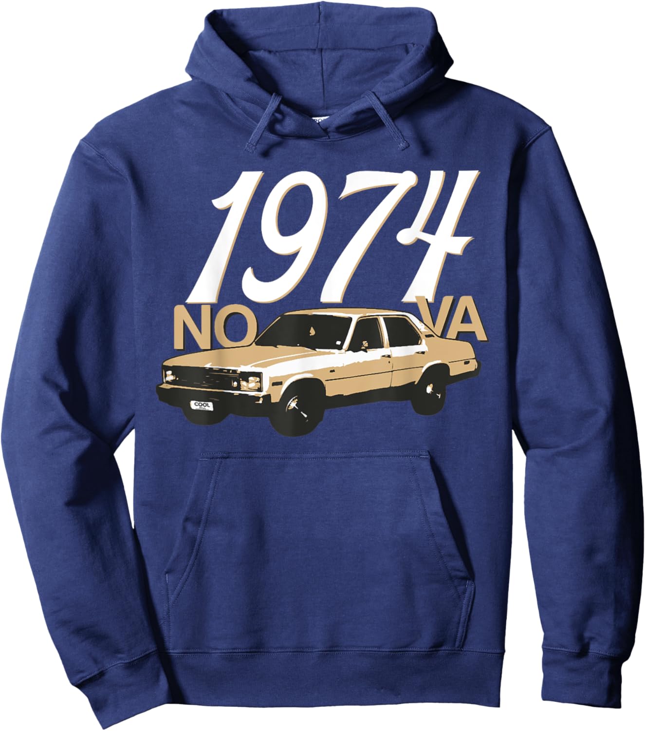 1974 74 Chevys Nova 2 Classic Car Old School Muscle Car Hoodie - Hoodie | Navy