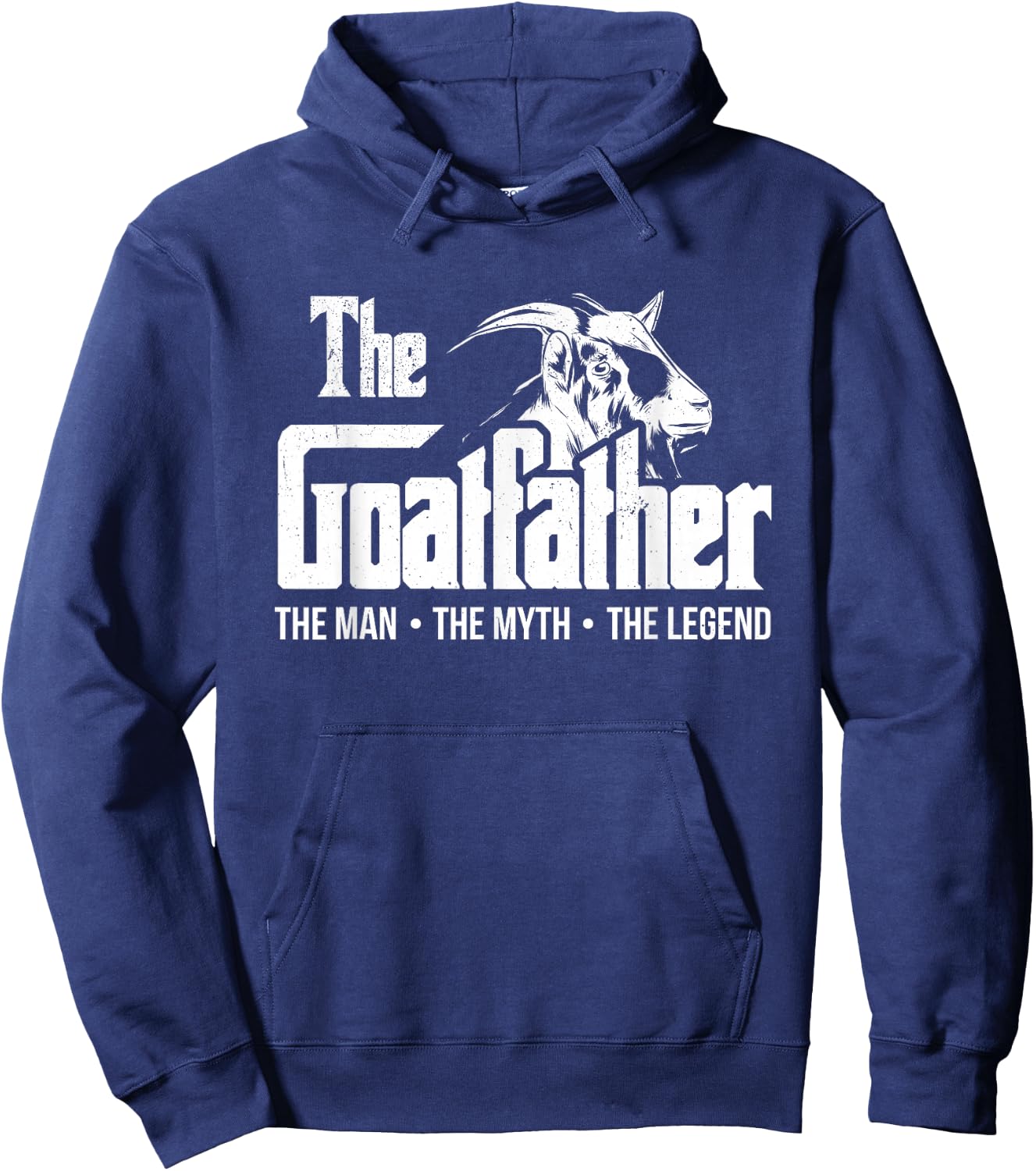 The Goatfather Funny Goat Dad Farm Animal Lover Farmer , Black, Small Hoodie - Hoodie | Navy