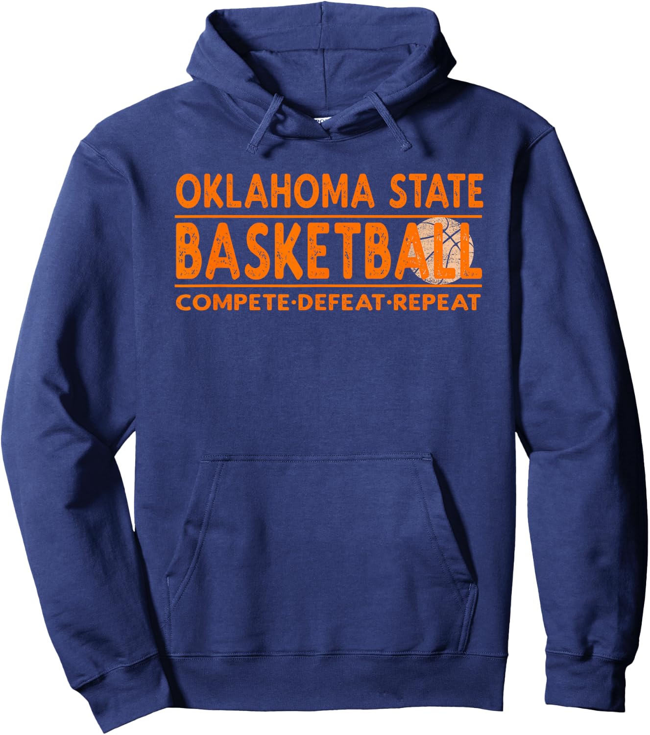 Oklahoma State Basketball - Compete Defeat Repeat Hoodie - Hoodie | Navy