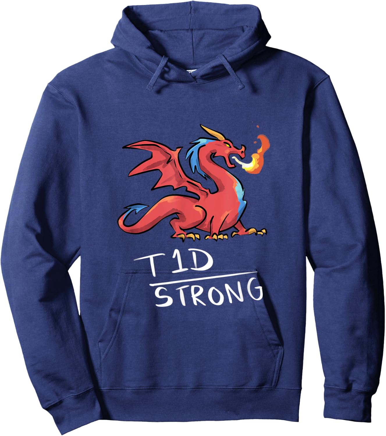 T1D Strong Dragon - Type 1 Diabetes Hoodie - Hoodie | Navy