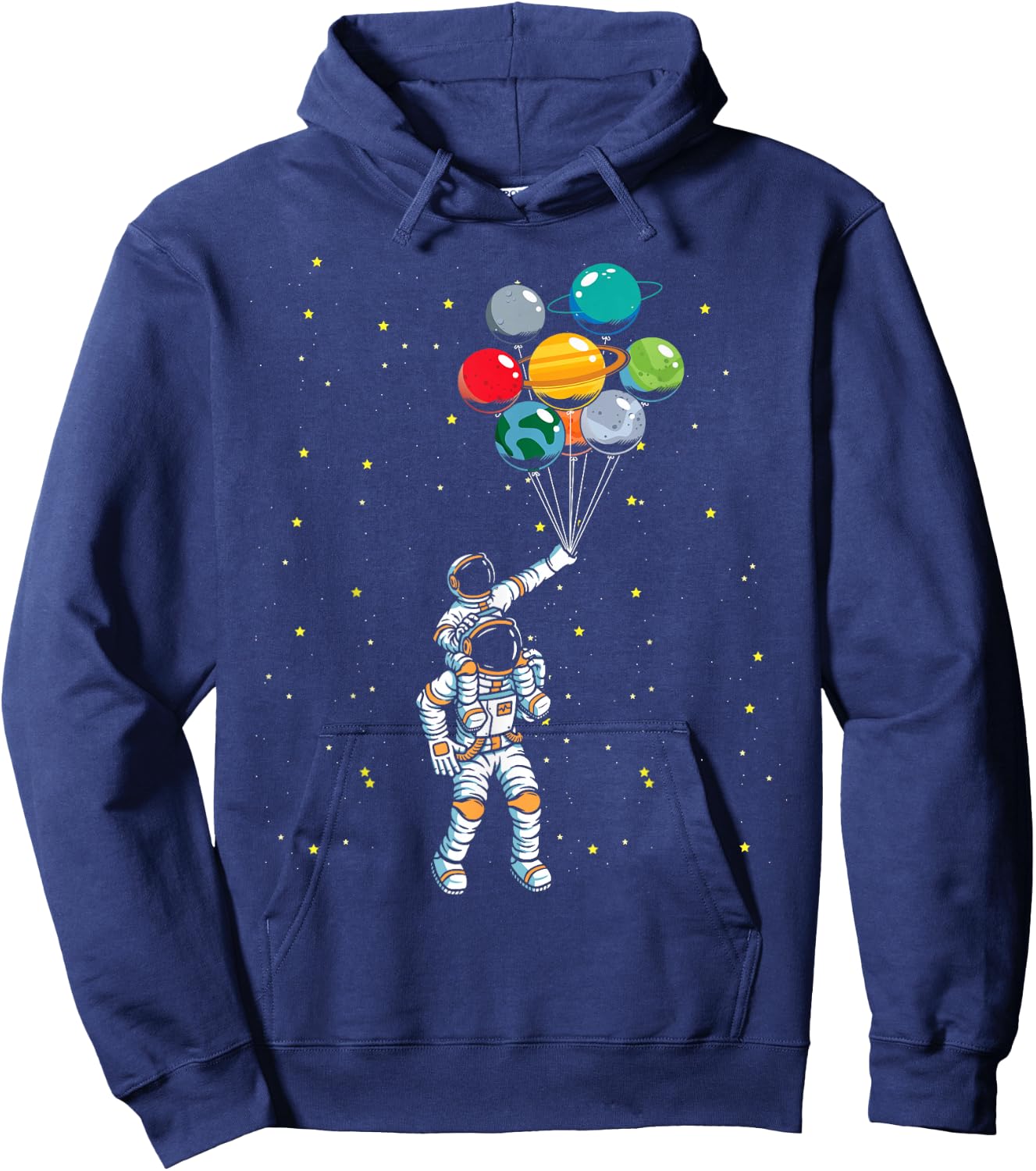 Universe Galaxy Space Planets Balloon Space Astronaut Hoodie - Hoodie | Navy