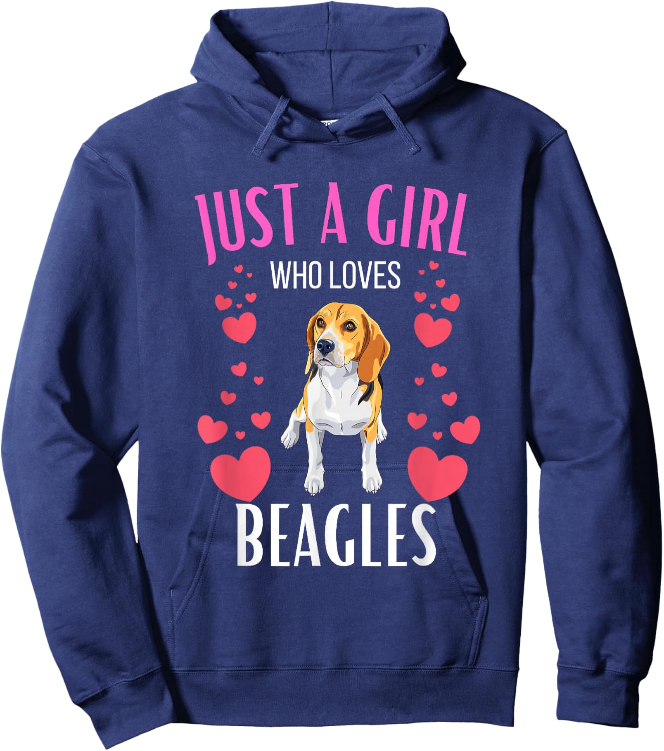 Just A Girl Who Loves Beagles Funny Cute Beagle Lover Hoodie - Hoodie | Navy