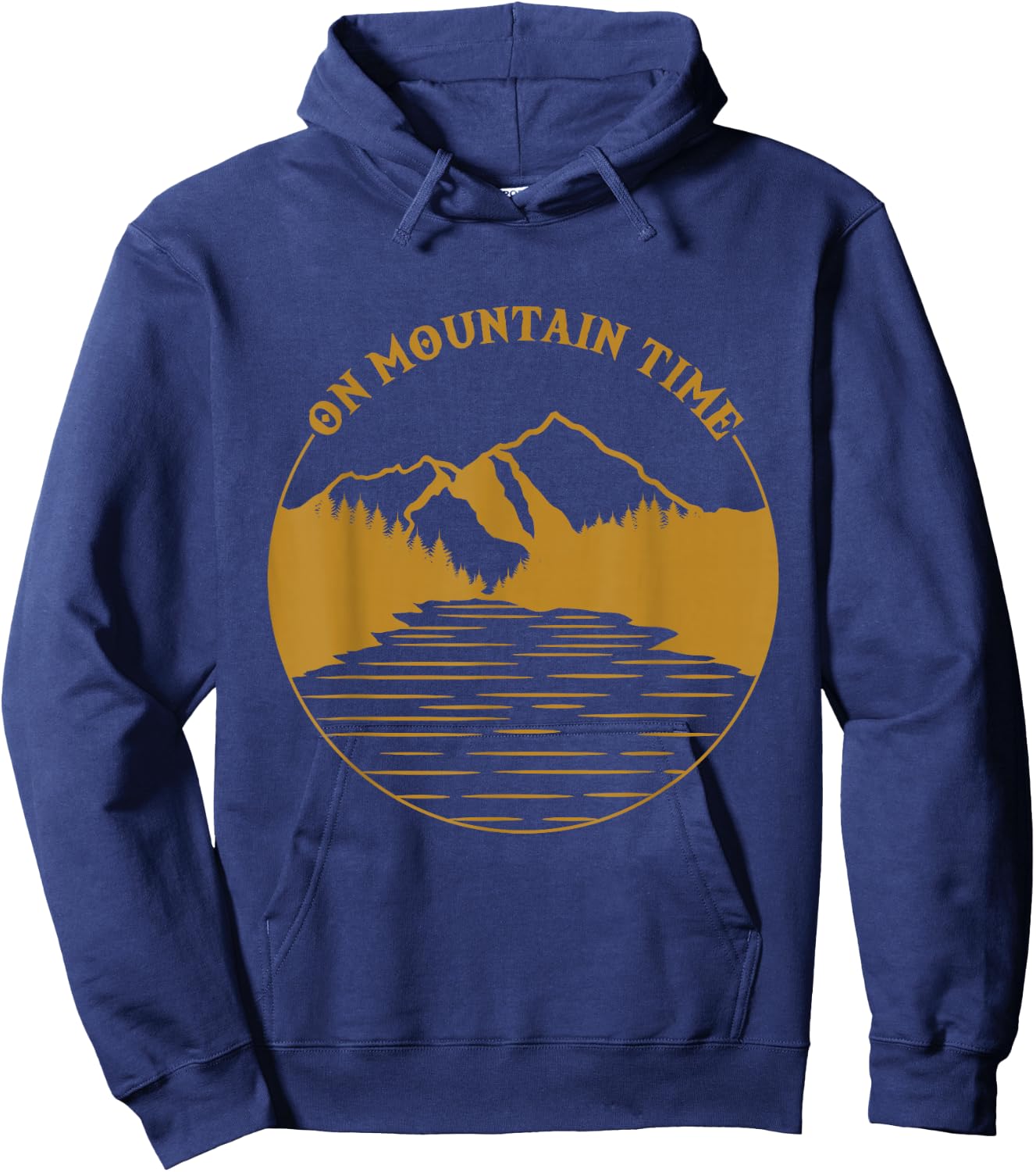 On Mountain Time - Funny Hiking & Camping Gift Hoodie - Hoodie | Navy