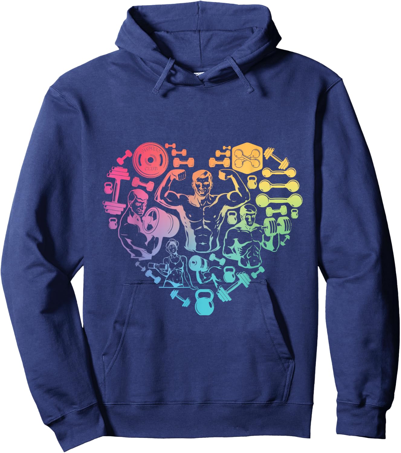 finess gym heart love Weight lifter Gym T Shirt Body Builder Hoodie - Hoodie | Navy