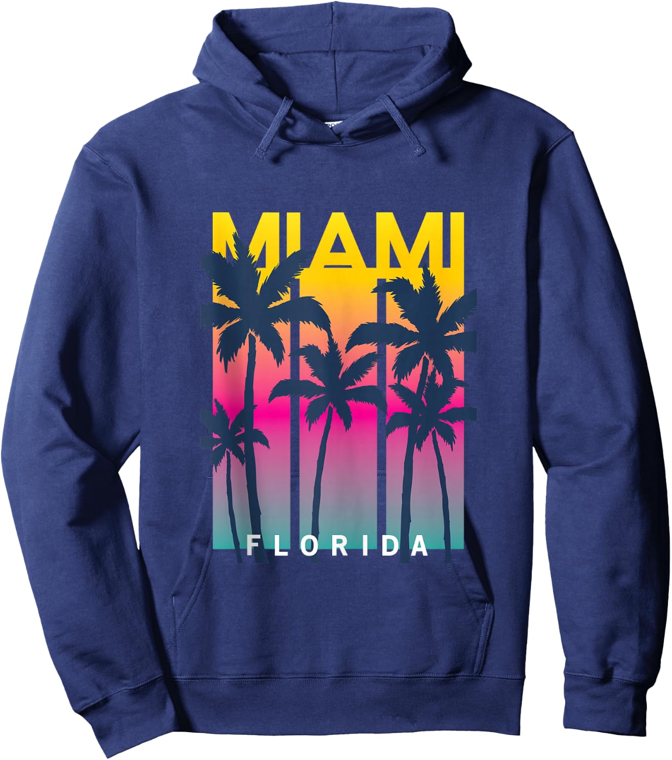 Cool Miami Florida Graphic Design , I Love Miami, Miami Hoodie - Hoodie | Navy