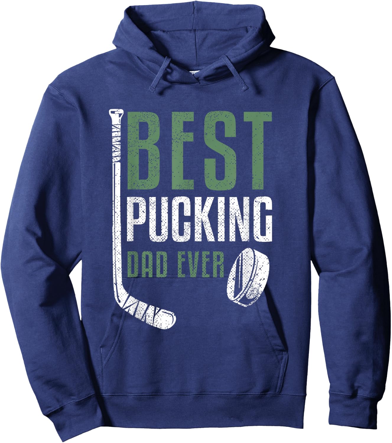 Best Pucking Dad Ever Hockey Daddy Grandpa Father's Day Hoodie - Hoodie | Navy