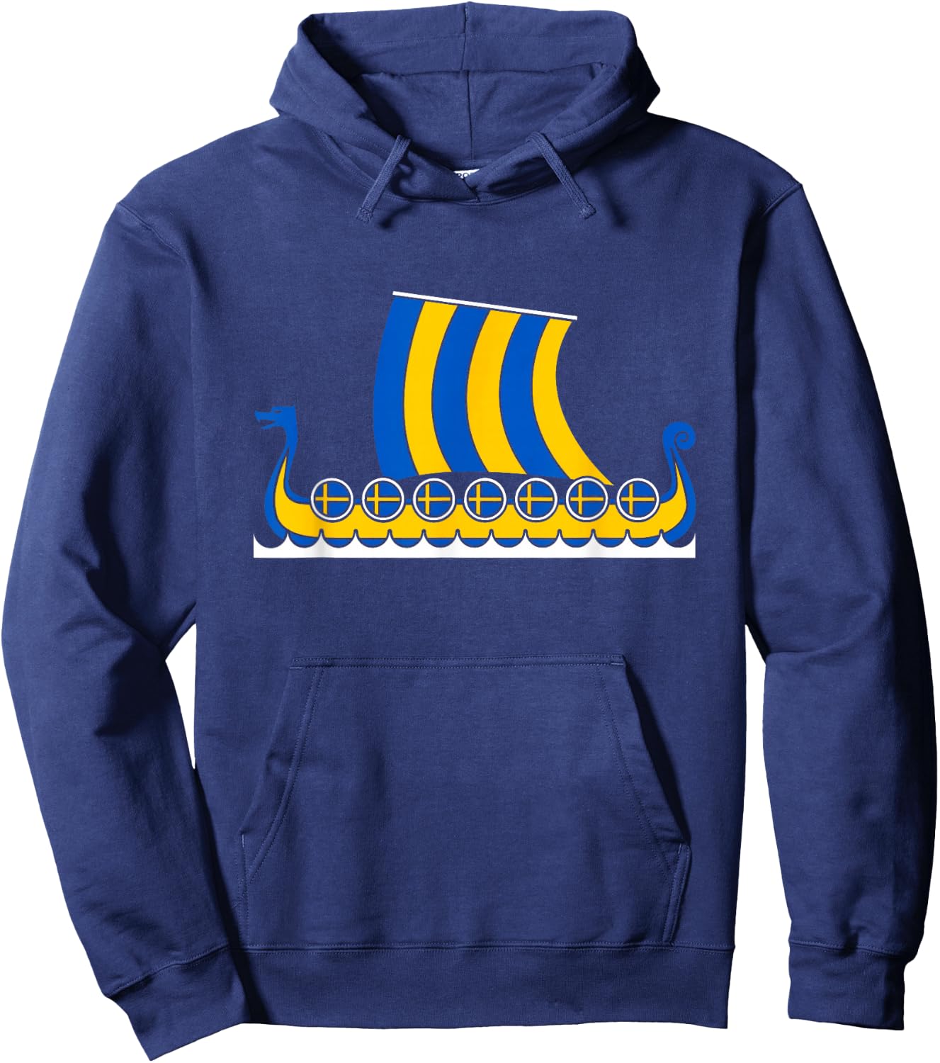Swedish Viking Ship Sverige Sweden Flag Dragon Boat Viking Hoodie - Hoodie | Navy