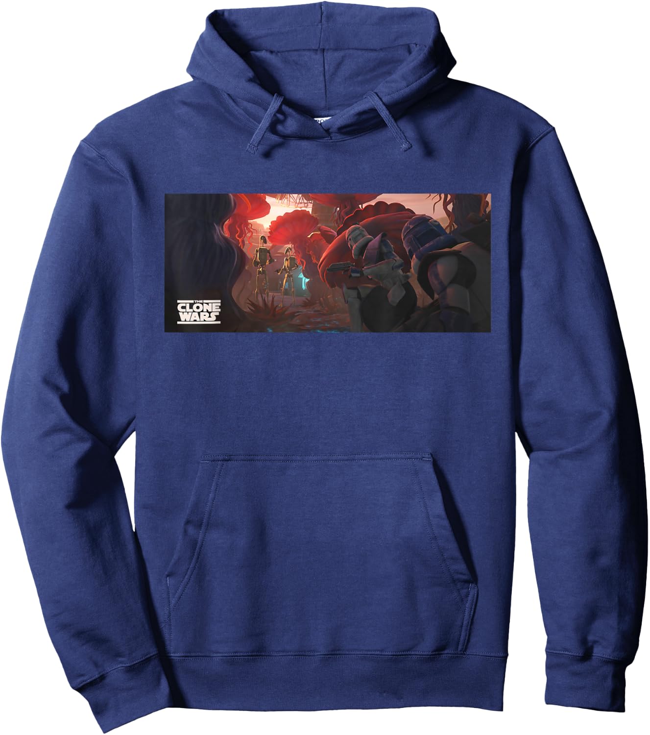 Star Wars The Clone Wars Battle Droids and Commander Rex Hoodie - Hoodie | Navy