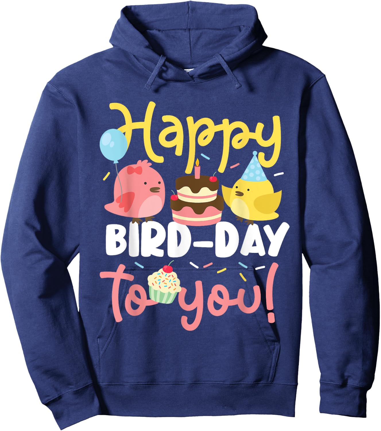 Happy bird day birds for a children's birthday party Hoodie - Hoodie | Navy