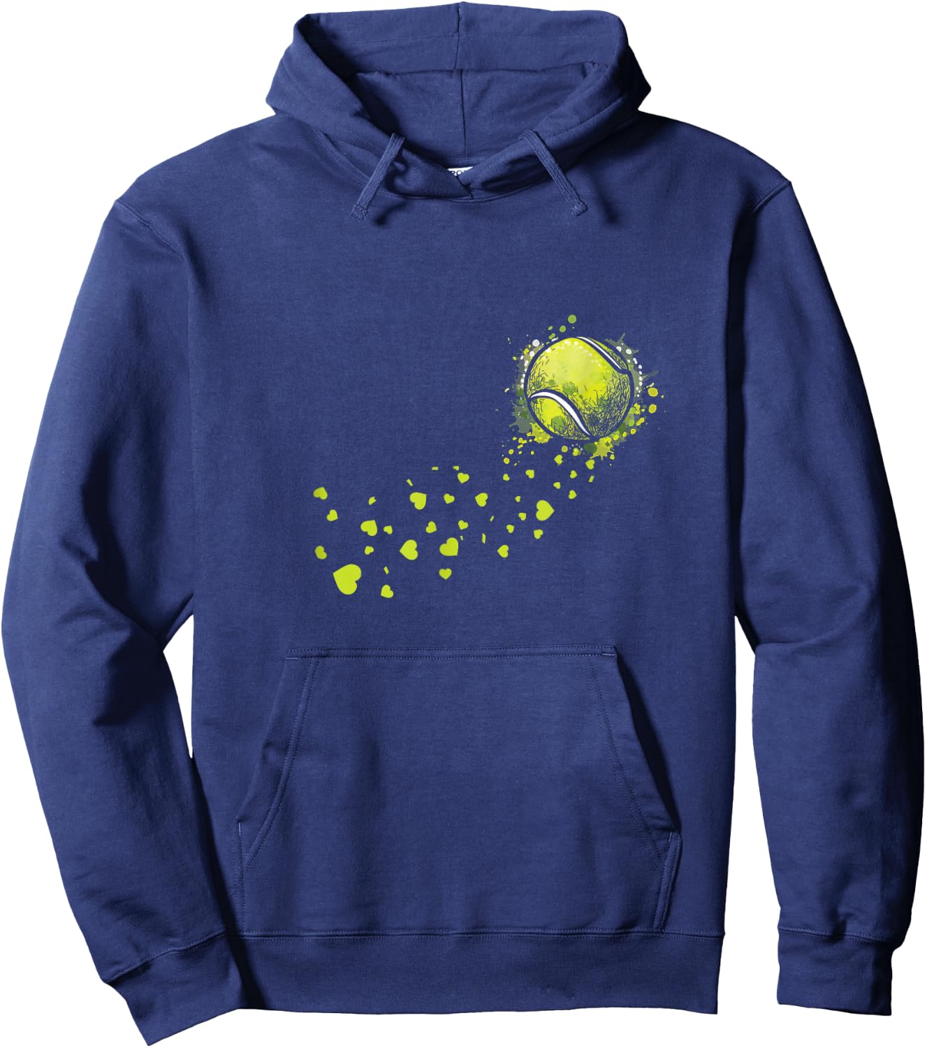 Tennis Ball Heart Tennis Player Backhand Gift Hoodie - Hoodie | Navy