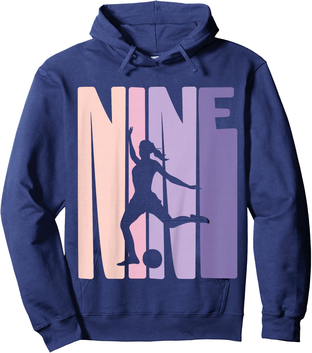 9 Years Soccer Girls Gift 9th Birthday Football Player Hoodie - Hoodie | Navy