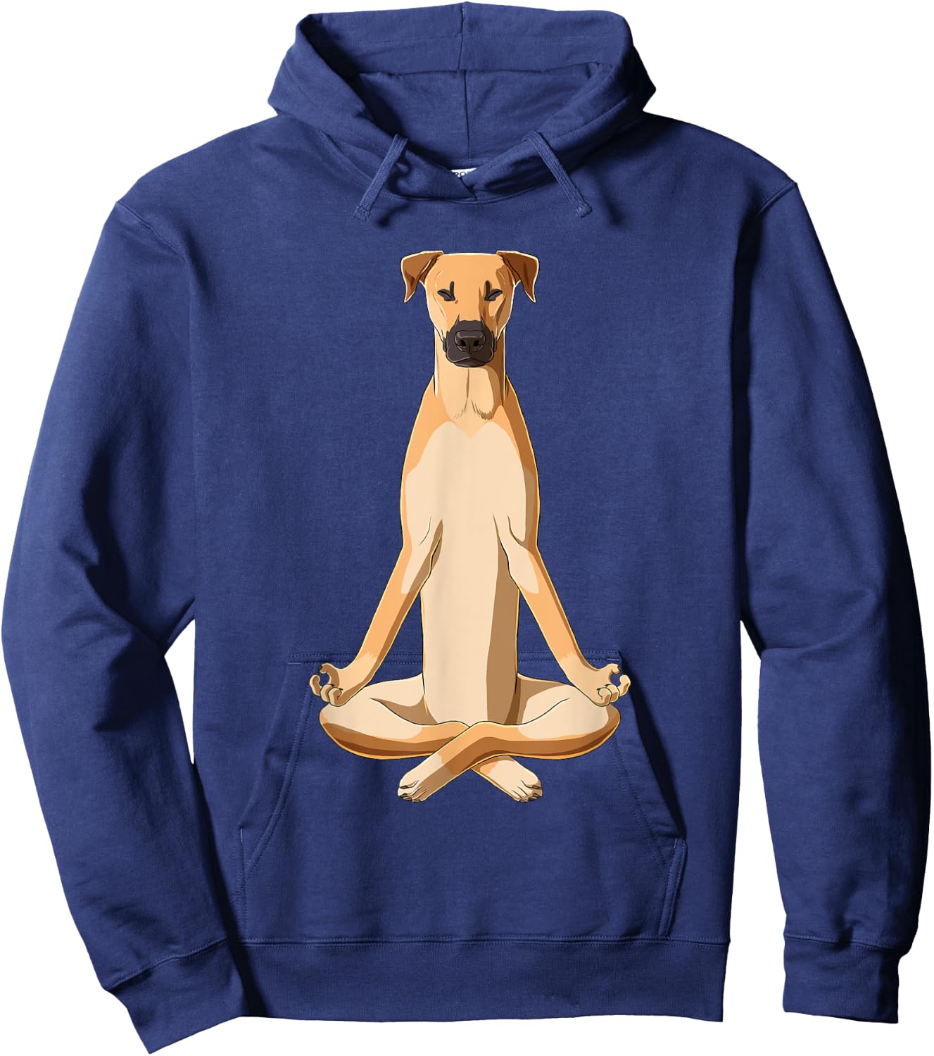 Funny Yoga Dog Black Mouth Cur Hoodie - Hoodie | Navy
