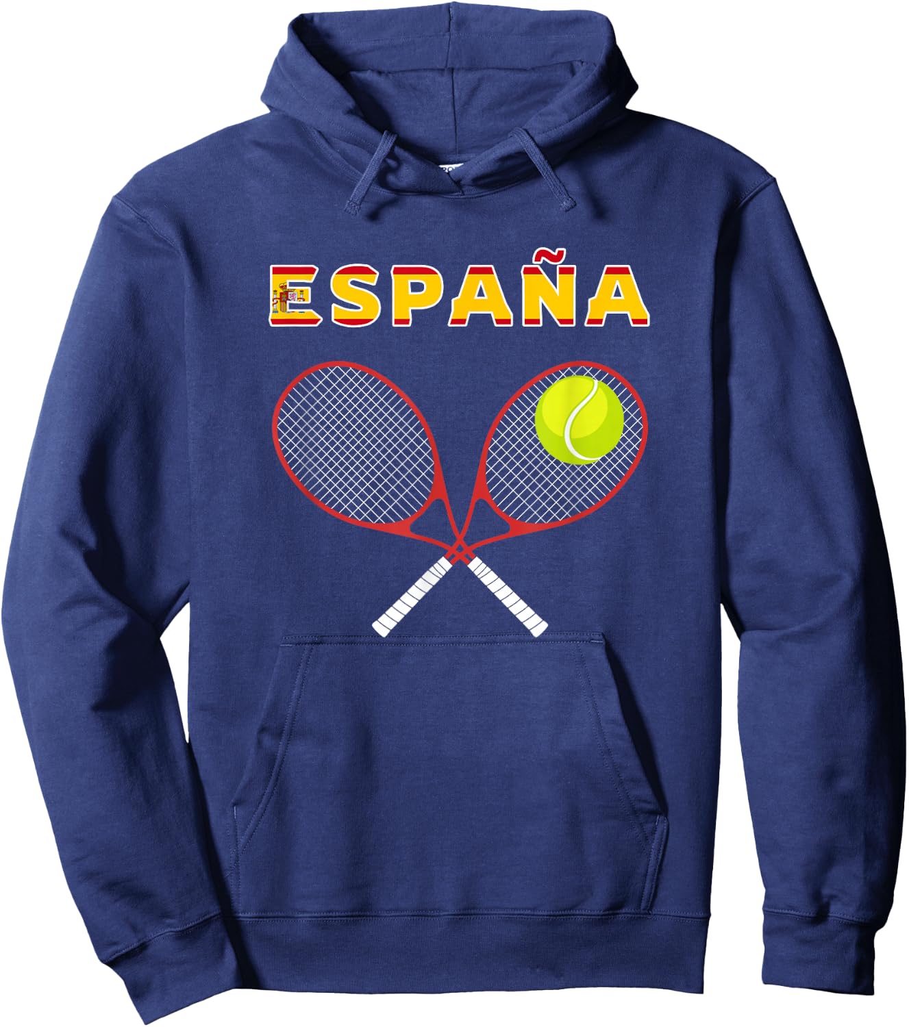 Spain Tennis Ball, Racket / Country Flag España Player, Fans Hoodie - Hoodie | Navy
