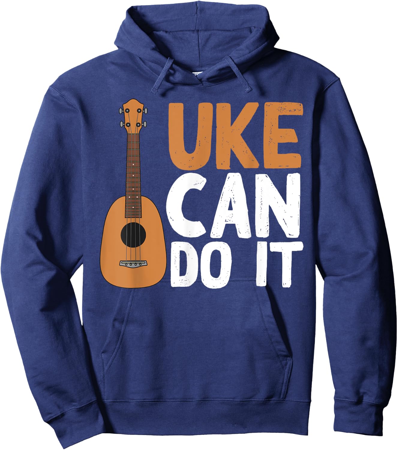 Funny Uke Can Do It Gift | Cute Ukulele Players Men Women Hoodie - Hoodie | Navy