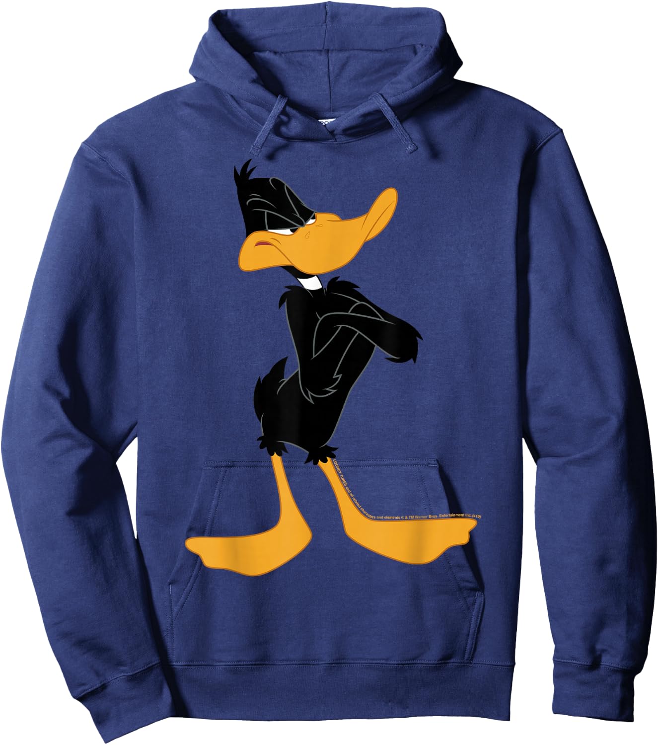 Looney Tunes Daffy Duck Crossed Arms Portrait Small Hoodie - Hoodie | Navy