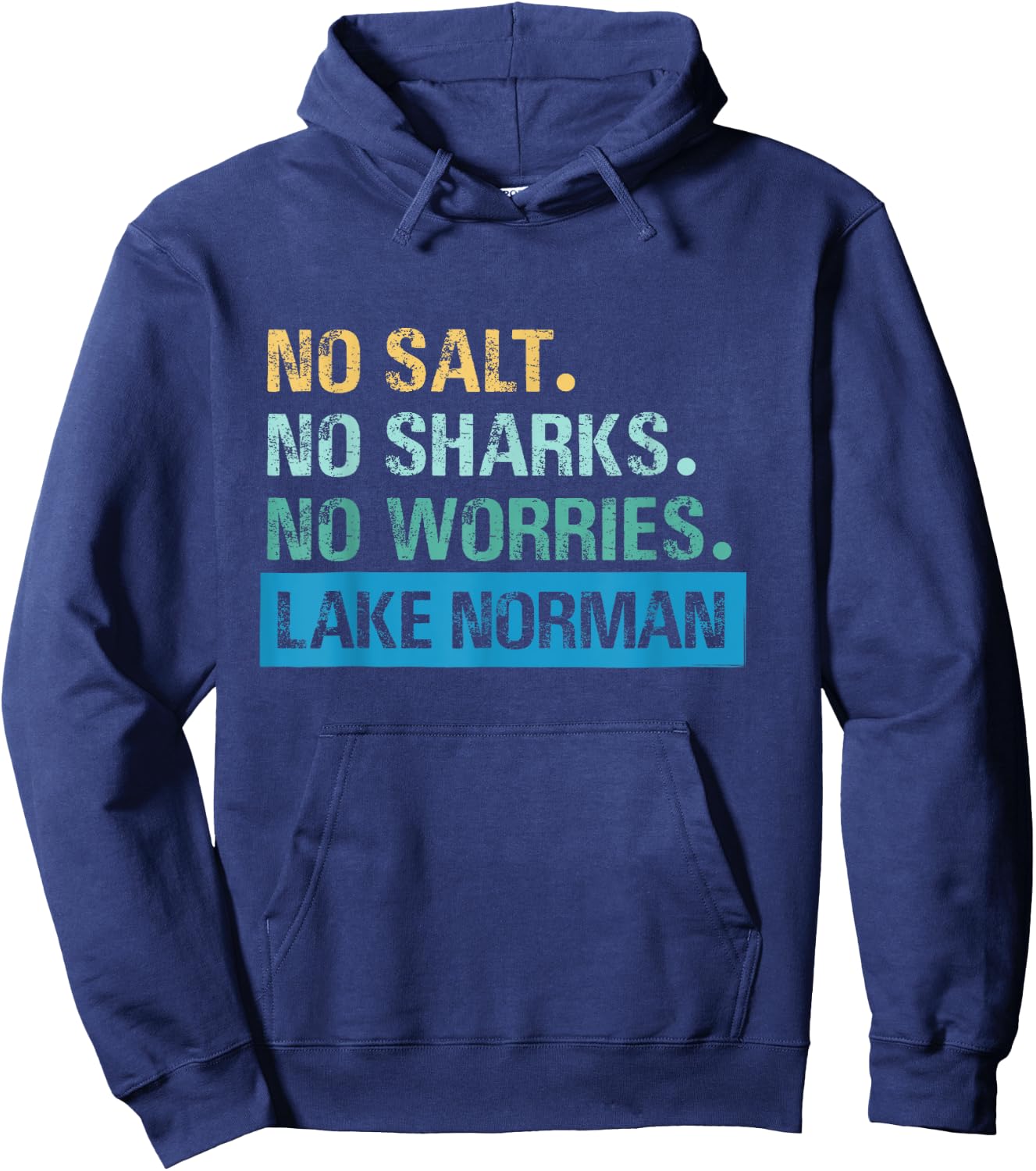 Lake Norman, NC | Vintage Distressed Hoodie - Hoodie | Navy