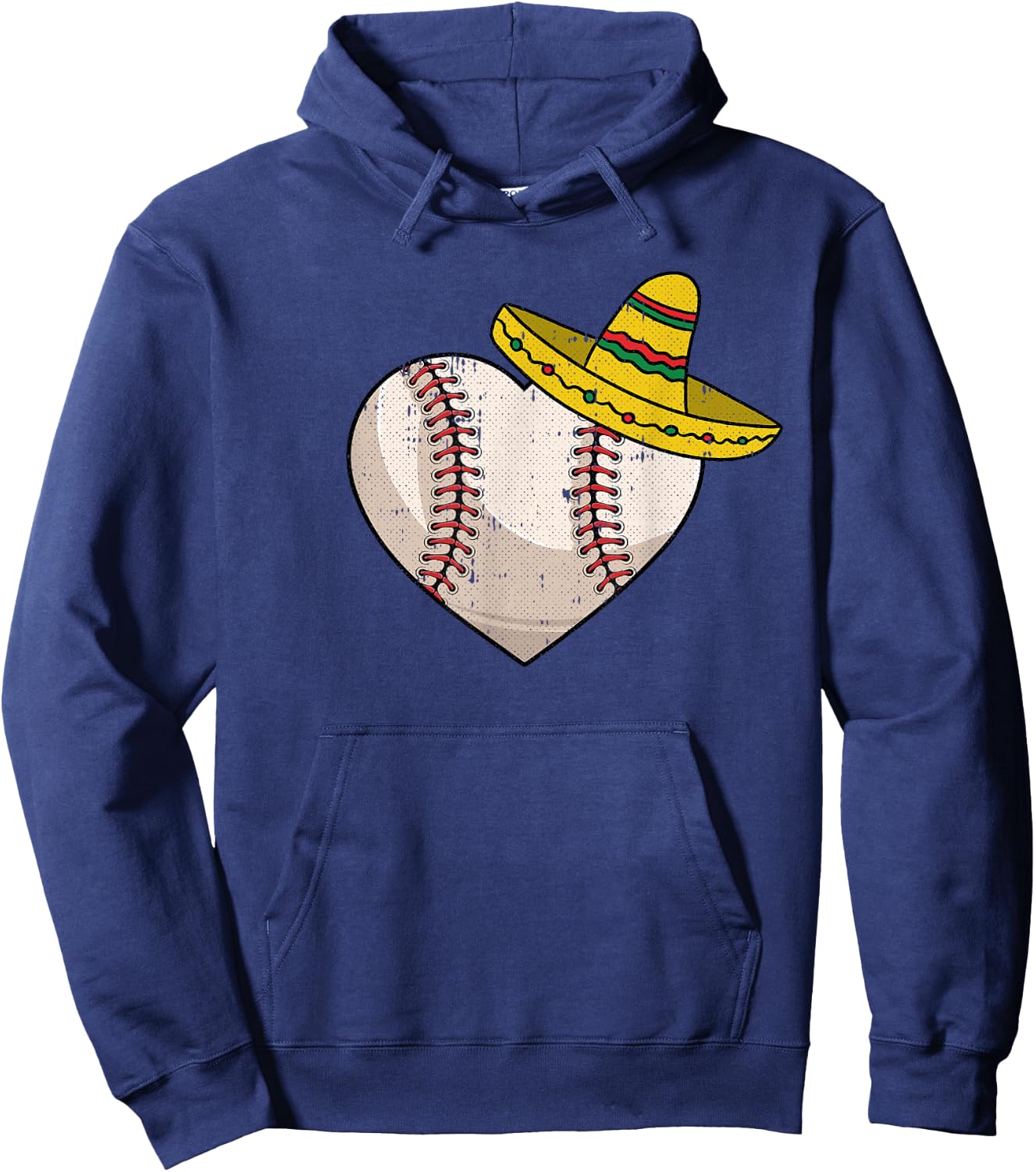 Baseball Heart Cinco De Mayo Funny Sport Sombrero Mexican Hoodie - Hoodie | Navy