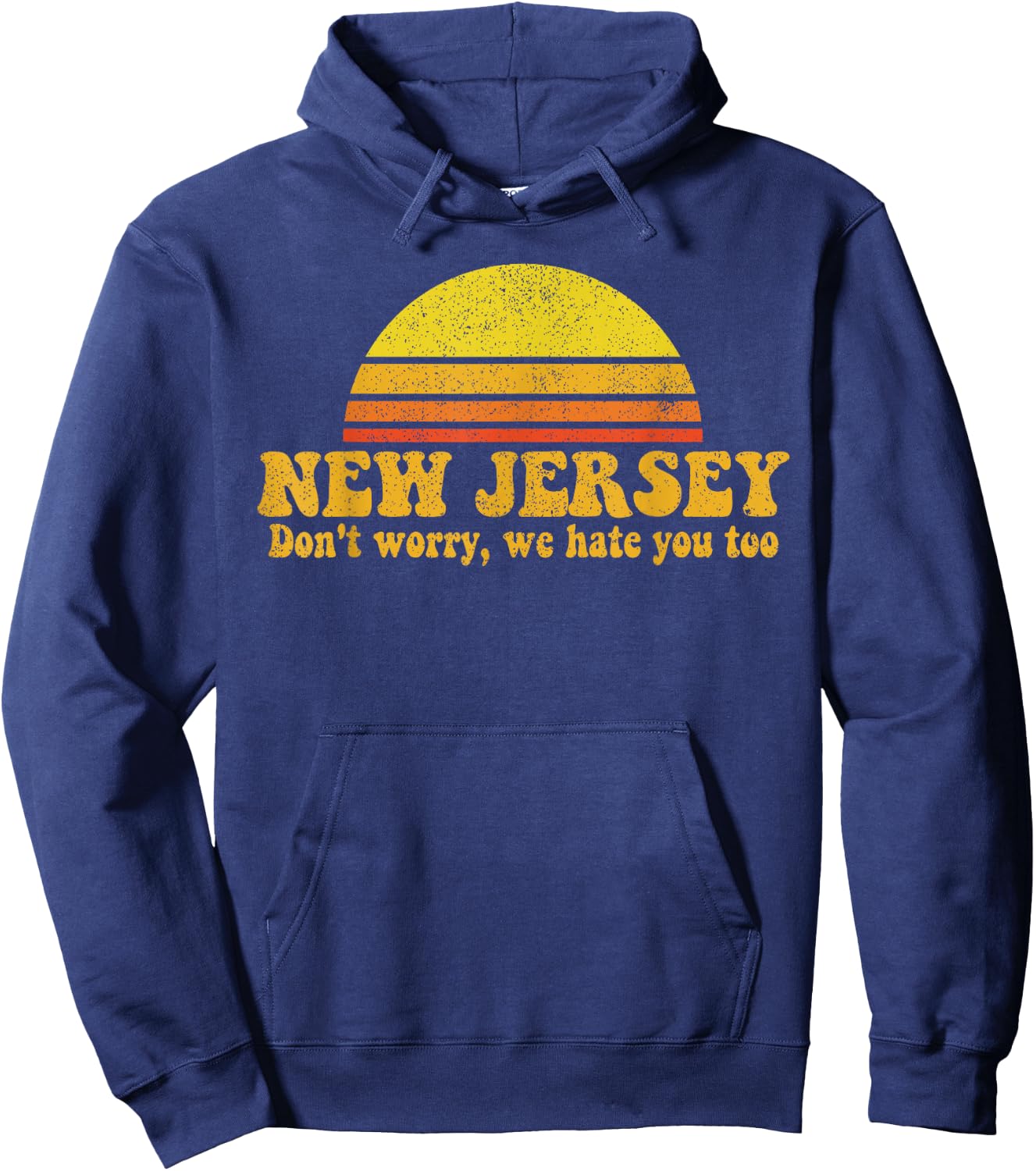 State of New Jersey Funny Vintage Slogan Retro Souvenir Gift Hoodie - Hoodie | Navy