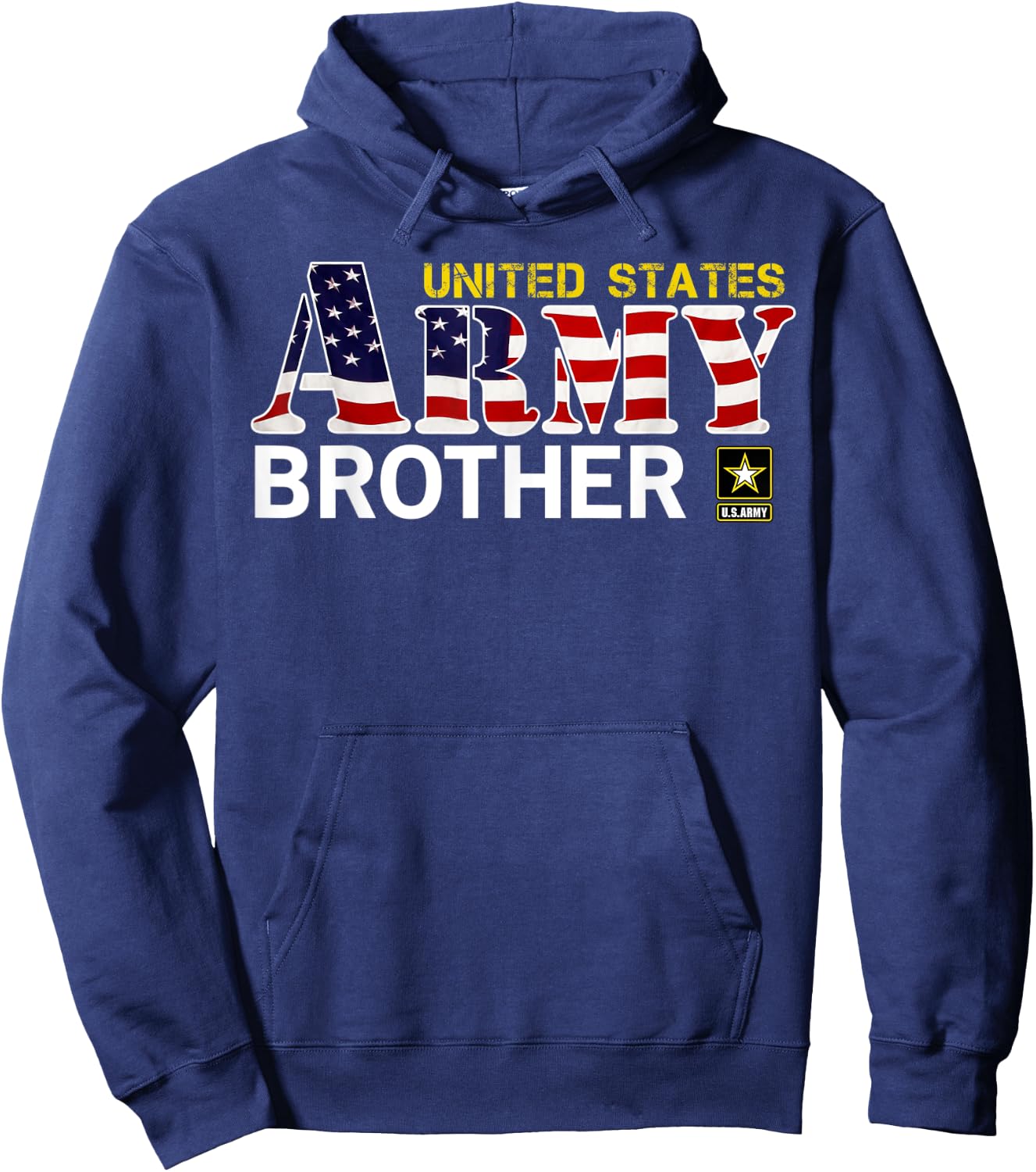 United States Army Brother With American Flag Gift Veteran Women Kids Men Hoodie - Hoodie | Navy